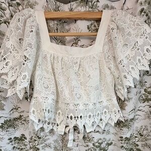 Elegant Lace Women Top - White